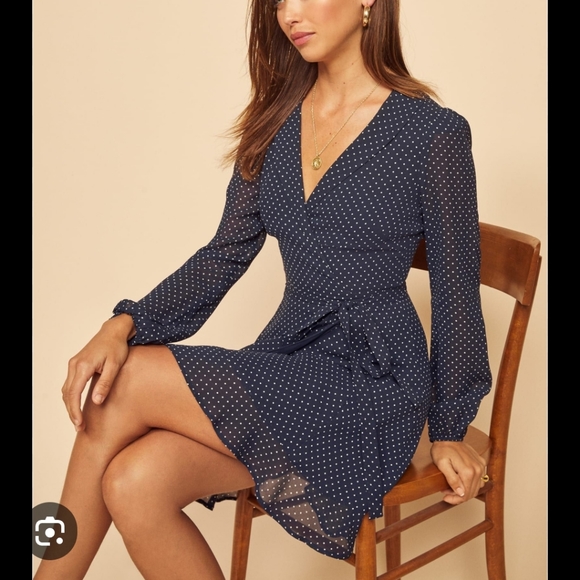 Reformation blue polka dot dress - Picture 7 of 7